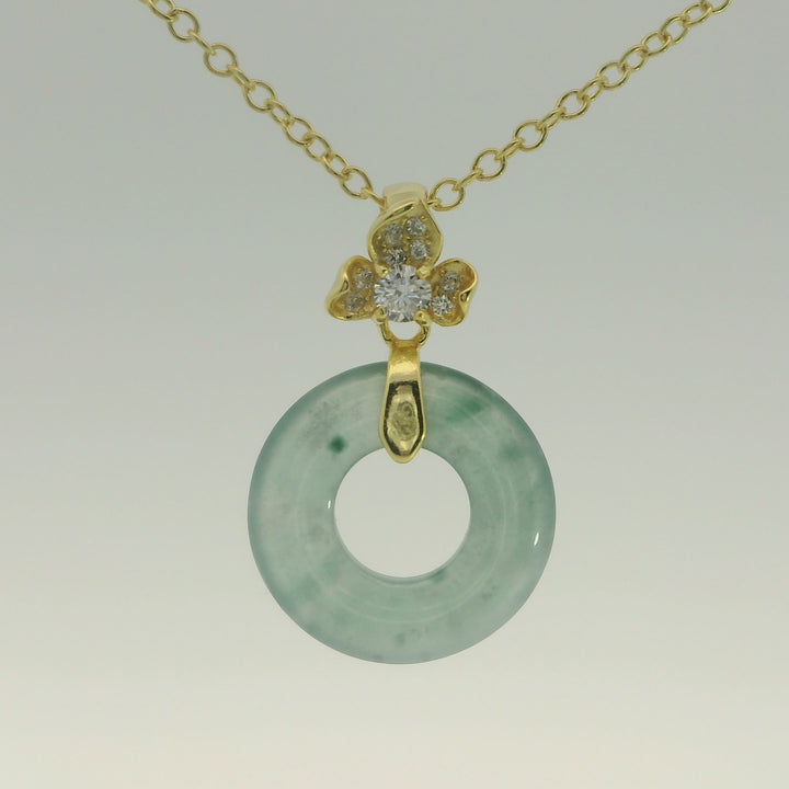 Jade Flower with CZ