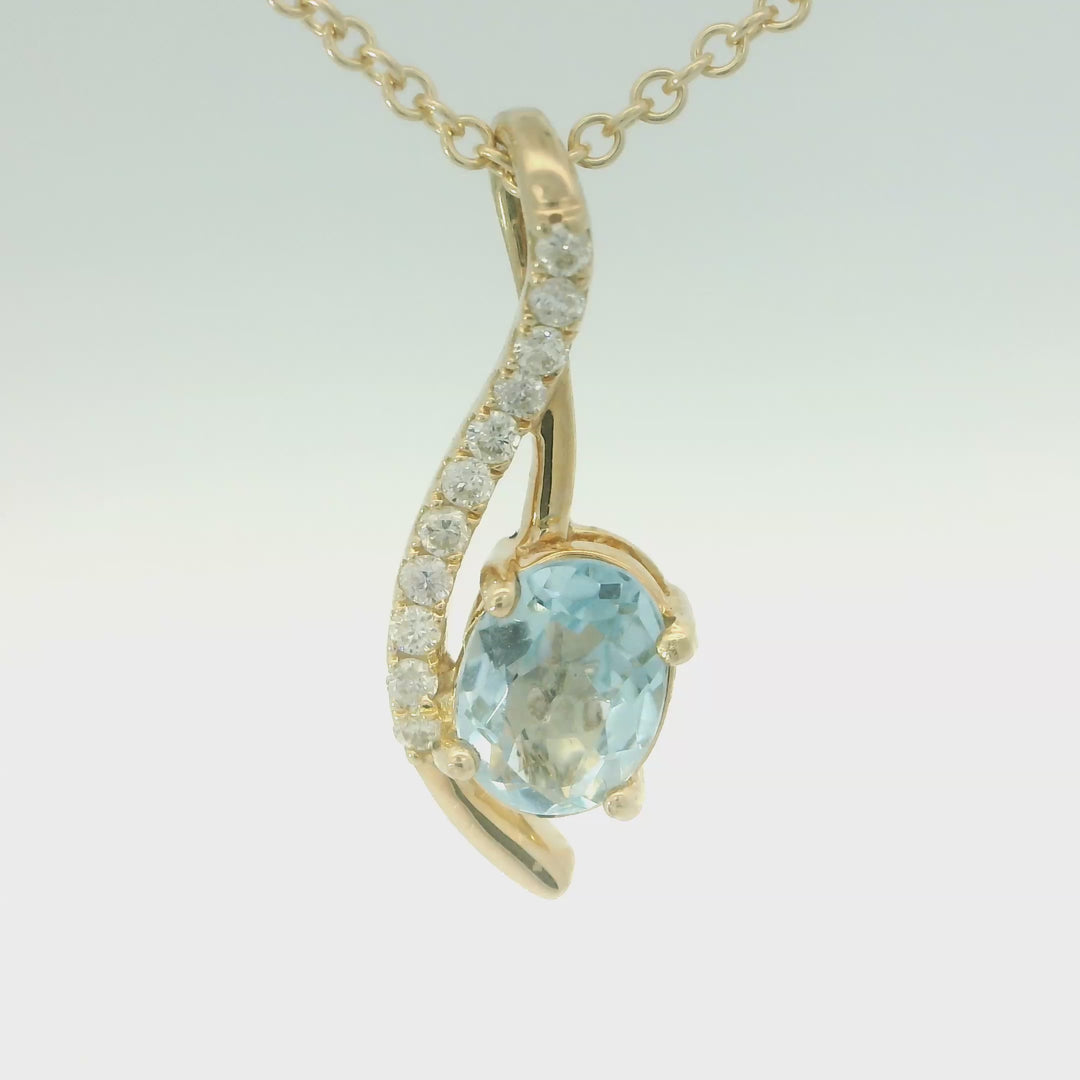 Aquamarine and Diamond Pendant