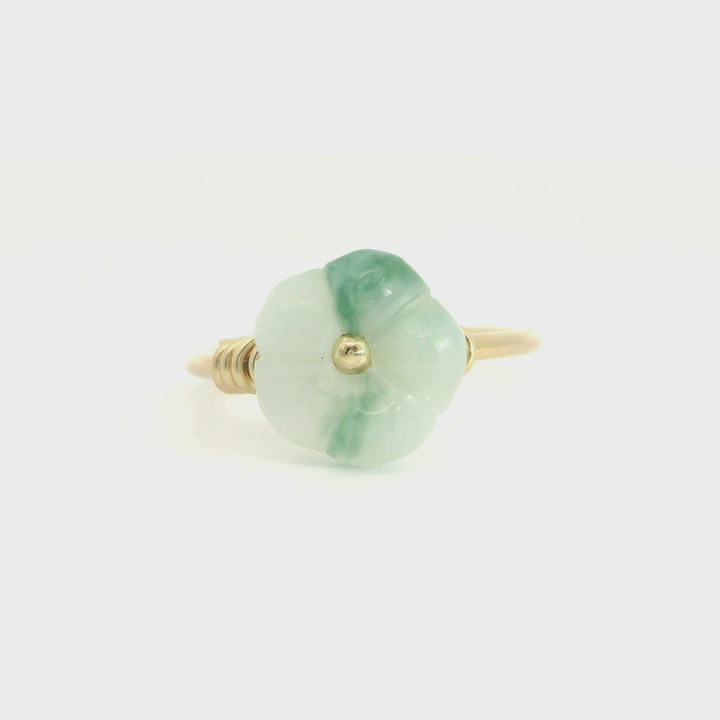 Burmese Jade Flower Ring