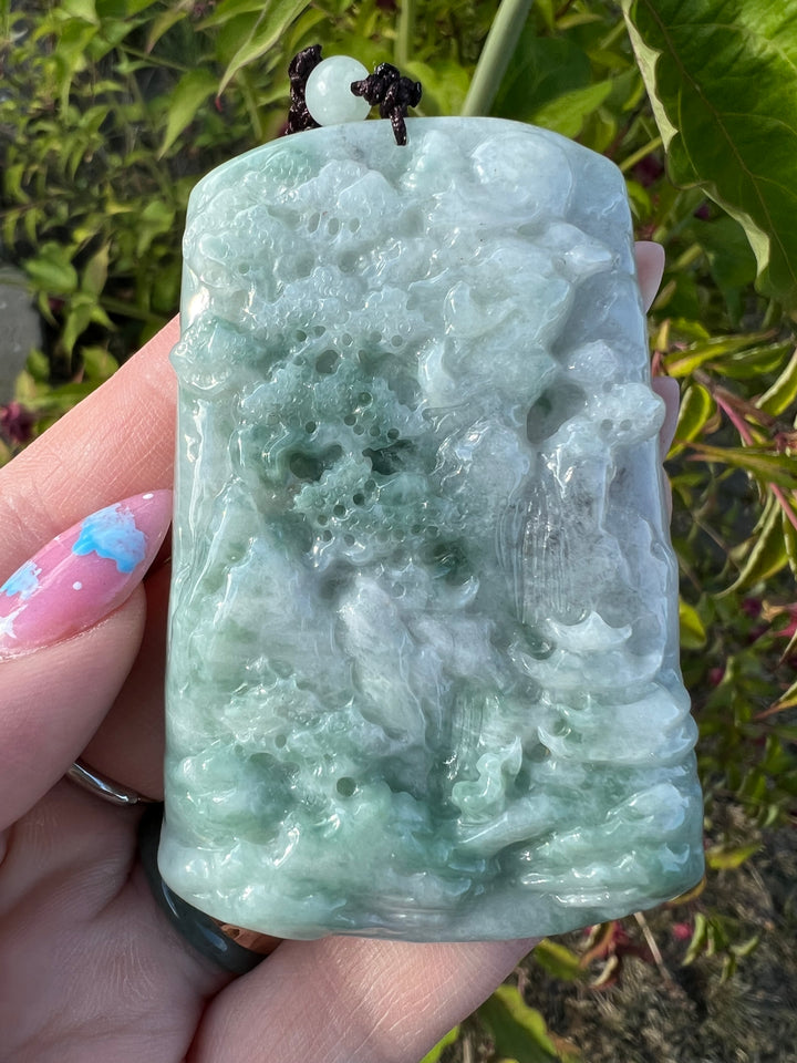 Nature landscape carved jade