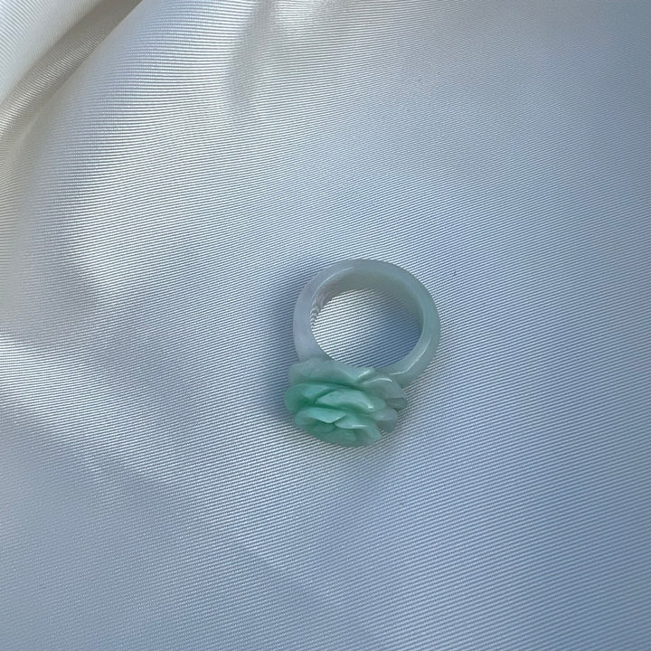 Jade Flower Carving Ring