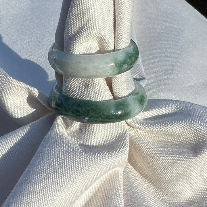 Forest Green Variegated Jade Ring