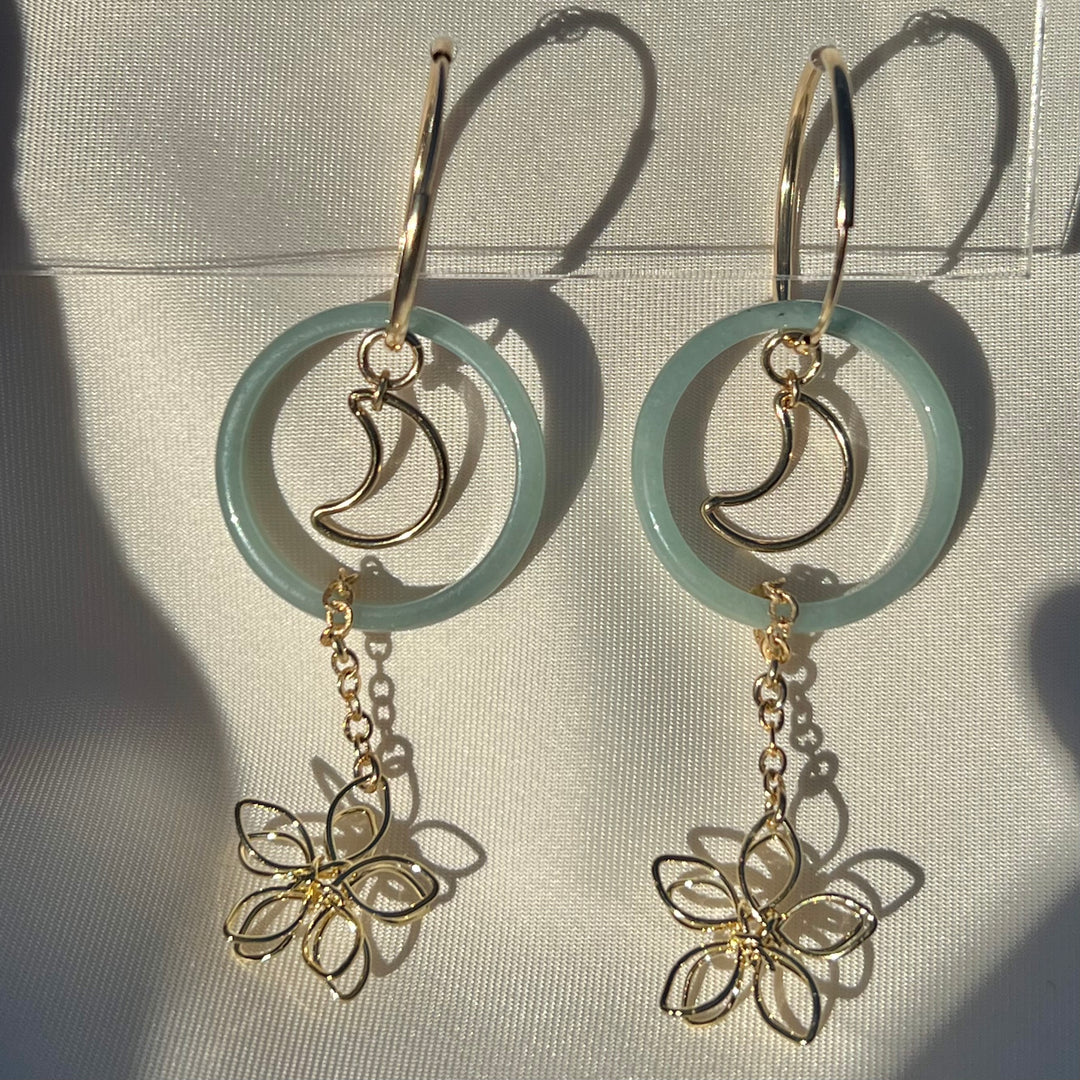 Jade Lotus Earrings
