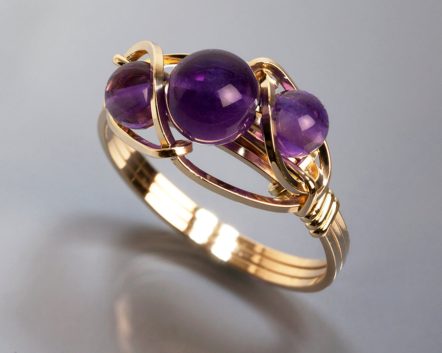 Wire Wrapped Amethyst Ring